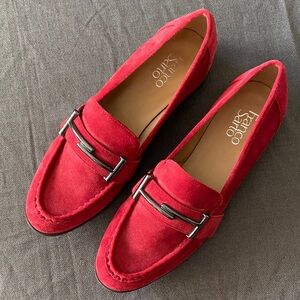 Franco Sarto Red Suede Bit Loafers